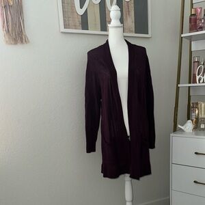 Torrid Deep Purple Cardigan Sweater with Open Stitching